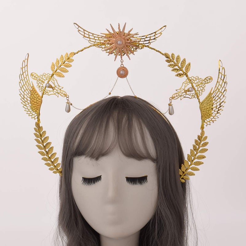 BLESSUME Halo Crown Mary Goddess Headband Women's Halloween Costume Goddess Headpiece (Style 19) - Image 2